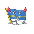 Flag aruba smiling in with cartoon devil