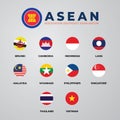 Flag of ASEAN Association Of Southeast Asian Nations and Membership vecto Royalty Free Stock Photo