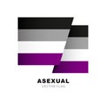 Flag of asexual pride. A colorful logo of one of the LGBT flags. Sexual identification. Lack of sexual orientation. Vector