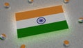 India Flag blue white green asia