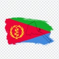 Flag ate of Eritrea from brush strokes and Blank map of Eritrea. High quality map of Eritrea and national flag on transparent back