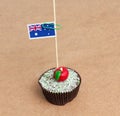 Flag of australia on cupcake Royalty Free Stock Photo