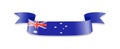 Flag of Australia in the form of wave ribbon. Royalty Free Stock Photo