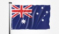 Flag of Australia isolated on transparent background, Realistic Vector effect Royalty Free Stock Photo