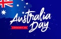 Flag of Australia. January 26 is Australia\'s National Day. Brush lettering - Australia Day. Elements for the design