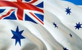 Flag of Australia naval ensign. 3D Waving flag design. The national symbol of Australia naval ensign, 3D rendering. National