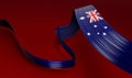 Flag of Australia waving ribbons. 3d illustration