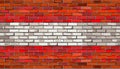 Flag of Austria on a brick wall