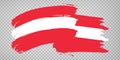 Flag of Austria, brush stroke background. Waving Flag of Austrian Republic on tranparent backrgound for your web site design, log