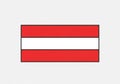 Flag of Austria featuring three horizontal stripes. The top and Royalty Free Stock Photo