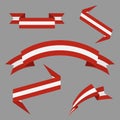Flag of Austria. Flat ribbons set. Design elements. Vector Illustration.