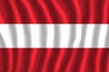 The national flag of Austria has three equal horizontal bands of red top, white, and red. Royalty Free Stock Photo