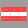 Flag of Austria puzzle on gray background.