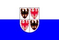 Glossy glass Flag of the Autonomous Region Trentino-South Tyrol, Italy