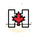 Flag, Autumn, Canada, Leaf Abstract Flat Color Icon Template Royalty Free Stock Photo