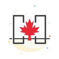 Flag, Autumn, Canada, Leaf Abstract Flat Color Icon Template Royalty Free Stock Photo