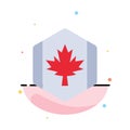 Flag, Autumn, Canada, Leaf, Maple Abstract Flat Color Icon Template Royalty Free Stock Photo