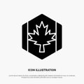 Flag, Autumn, Canada, Leaf, Maple solid Glyph Icon vector Royalty Free Stock Photo