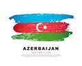 Flag of Azerbaijan. Blue, red and green brush strokes, hand drawn. Vector illustration isolated on white background Royalty Free Stock Photo