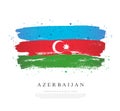Flag of Azerbaijan. Brush strokes drawn by hand