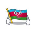 Flag azerbaijan Cartoon character showing afraid look face