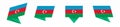 Flag of Azerbaijan in modern abstract design, flag set