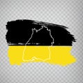 Flag of Baden-Wurttemberg from brush strokes. Blank map of Baden-Wurttemberg. Germany. High quality map of Baden-Wurttemberg and