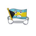 Flag bahamas cartoon with in angry character