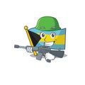 Flag bahamas cartoon with in army character