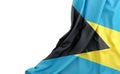 Flag of Bahamas with empty space on the left. Isolated. 3D Rendering Royalty Free Stock Photo
