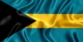 Flag of the Bahamas silk close-up Royalty Free Stock Photo