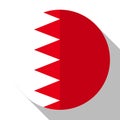 Flag Bahrain - round flatstyle button with a shadow. Royalty Free Stock Photo