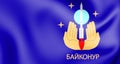 Flag of Baikonur, Kazakhstan. 3D Illustration