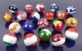 Flag balls of Euro member countries