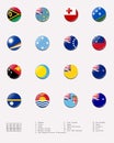 Flag balls/stamps of Oceanian country