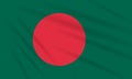 Flag Bangladesh swaying in wind, realistic vector