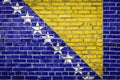 Flag  banner on brick wall background Royalty Free Stock Photo