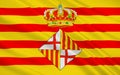 Flag of Barcelona is the capital city of the autonomous community of Catalonia, Spain