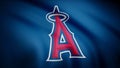 Flag of the Baseball Los Angeles Angels of Anaheim, american professional baseball team logo, seamless loop. Editorial