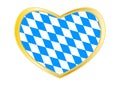 Flag of Bavaria in heart shape, golden frame Royalty Free Stock Photo