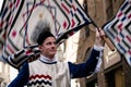 Flag Bearer of the Istrice or Crested Porcupine Contrada at the Palio di Siena