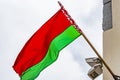 Belarus flag on a building belarusian flag red white green