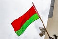 Belarus flag on a building belarusian flag red white green