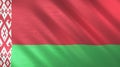 The flag of Belarus. Shining silk flag of Belarus. High quality render. 3D illustration