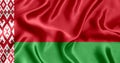 Flag Belarus silk close-up Royalty Free Stock Photo