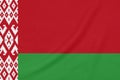 Flag of Belarus on soft and smooth silk texture. National symbol of Belarus Royalty Free Stock Photo