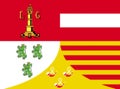 Glossy glass flag of Belgian province Liege Royalty Free Stock Photo