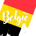 Flag of Belgium, banner with grunge brush