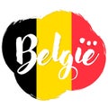 Flag of Belgium, banner with grunge brush