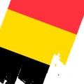 Flag of Belgium, banner with grunge brush, vector illustration